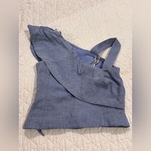 Carven Blue and White Striped Garment